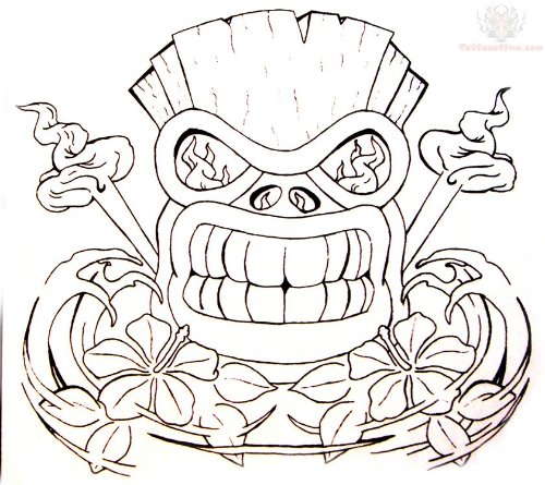 Hawaiian Lowerback Tattoo Design